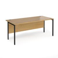 Maestro 25 straight desk 1800mm x 800mm - black H-frame leg, oak top