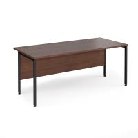 Maestro 25 straight desk 1800mm x 800mm - black H-frame leg, walnut top
