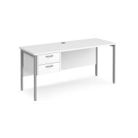 Maestro 25 H-Frame 600mm deep desk with 2 drawer ped
