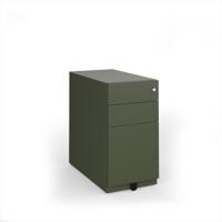 Bisley slimline steel pedestal 300mm wide - olive green