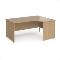 Maestro 25 right hand ergonomic desk 1600mm wide - kendal oak top with panel end leg