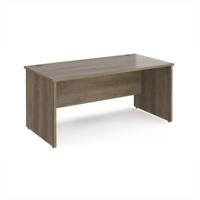 Maestro 25 straight desk 1600mm x 800mm - nebraska oak top with panel end leg