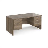 Maestro 25 straight desk 1600mm x 800mm with 2 and 3 drawer pedestals - nebraska top with panel end leg