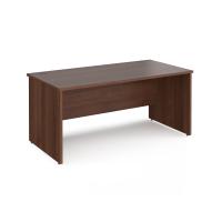 Maestro 25 straight desk 1600mm x 800mm - walnut top with panel end leg