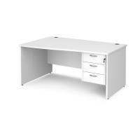 Maestro 25 panel end left hand wave desk with 3 drawer ped