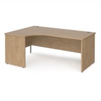 Maestro 25 left hand ergonomic desk 1800mm wide - kendal oak top with panel end leg