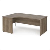 Maestro 25 left hand ergonomic desk 1800mm wide - nebraska oak top with panel end leg