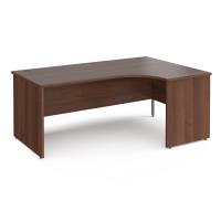 Maestro 25 right hand ergonomic desk 1800mm wide - walnut top with panel end leg