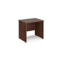 Maestro 25 straight desk 800mm x 600mm - walnut top with panel end leg