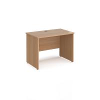 Maestro 25 straight desk 1000mm x 600mm - beech top with panel end leg
