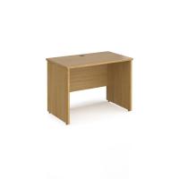 Maestro 25 straight desk 1000mm x 600mm - oak top with panel end leg