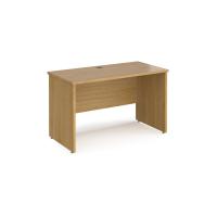 Maestro 25 straight desk 1200mm x 600mm - oak top with panel end leg