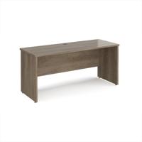 Maestro 25 straight desk 1600mm x 600mm - nebraska oak top with panel end leg