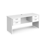 Maestro 25 panel end 600mm deep desk with 2 x 2 drawer peds