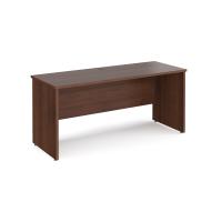 Maestro 25 straight desk 1600mm x 600mm - walnut top with panel end leg