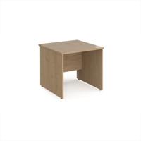 Maestro 25 straight desk 800mm x 800mm - kendal oak top with panel end leg