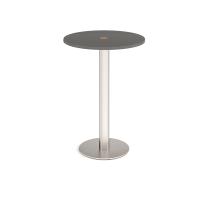 Monza circular poseur table 800mm with central circular cutout 80mm - Onyx Grey