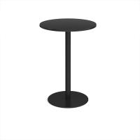 Monza circular poseur table with flat round black base 800mm - Black