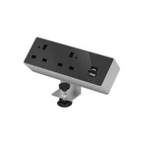 Double Socket 240v with 1x 30W USB-C and 1x 27W USB-A Silver