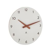Orbit wall clock 300mm - Walnut & White