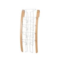 Ora wall mounted steel & wood display unit 5x A4 compartments - Silver & Oak