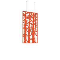 Piano Chords acoustic patterned hanging screens in orange 1200 x 600mm with hanging wires and hooks - Ebony (4 pack)