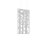 Piano Chords acoustic patterned hanging screens in silver grey 1200 x 600mm with hanging wires and hooks - Ebony (4 pack)