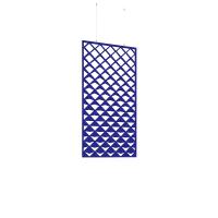 Piano Chords acoustic patterned hanging screens in dark blue 1200 x 600mm with hanging wires and hooks - Reflection (4 pack)