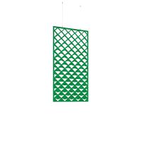 Piano Chords acoustic patterned hanging screens in dark green 1200 x 600mm with hanging wires and hooks - Reflection (4 pack)