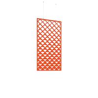 Piano Chords acoustic patterned hanging screens in orange 1200 x 600mm with hanging wires and hooks - Reflection (4 pack)