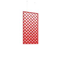 Piano Chords acoustic patterned hanging screens in red 1200 x 600mm with hanging wires and hooks - Reflection (4 pack)