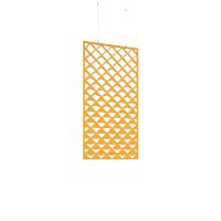 Piano Chords acoustic patterned hanging screens in yellow 1200 x 600mm with hanging wires and hooks - Reflection (4 pack)