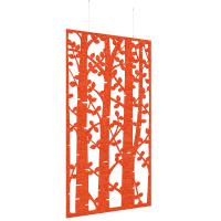 Piano Chords acoustic patterned hanging screens in orange 2400 x 1200mm with hanging wires and hooks - Ebony