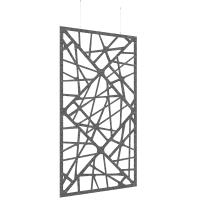 Piano Chords acoustic patterned hanging screens in dark grey 2400 x 1200mm with hanging wires and hooks - Shatter