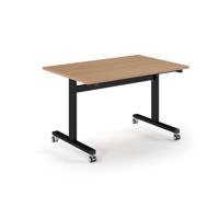 Pro Flip Rectangular Table 1200 x 800, Black Frame, Beech Top