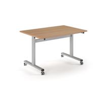 Pro Flip Rectangular Table 1200 x 800, Silver Frame, Beech Top