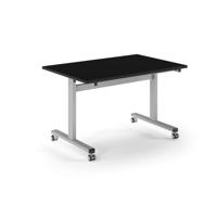 Pro Flip Rectangular Table 1200 x 800, Silver Frame, Black Top