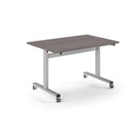 Pro Flip Rectangular Table 1200 x 800, Silver Frame, Grey Oak Top