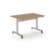 Pro Flip Rectangular Table 1200 x 800, Silver Frame, Kendal Oak Top