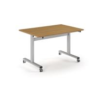 Pro Flip Rectangular Table 1200 x 800, Silver Frame, Oak Top