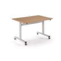 Pro Flip Rectangular Table 1200 x 800, White Frame, Beech Top