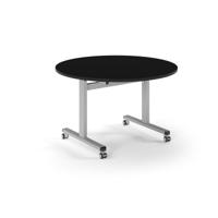 Pro Flip Circular Table 1200 Dia, Silver, Black Top