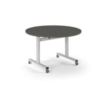 Pro Flip Circular Table 1200 Dia, White, Onyx Grey Top