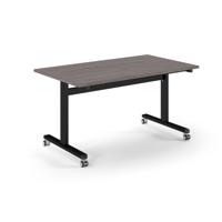 Pro Flip Rectangular Table 1400 x 800, Black Frame, Grey Oak Top