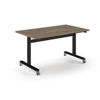Pro Flip Rectangular Table 1400 x 800, Black Frame, Nebraska Oak Top