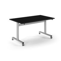 Pro Flip Rectangular Table 1400 x 800, Silver Frame, Black Top