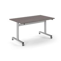 Pro Flip Rectangular Table 1400 x 800, Silver Frame, Grey Oak Top