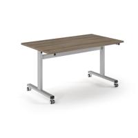 Pro Flip Rectangular Table 1400 x 800, Silver Frame, Nebraska Oak Top