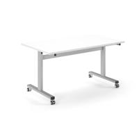 Pro Flip Rectangular Table 1400 x 800, Silver Frame, White Top