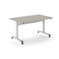 Pro Flip Rectangular Table 1400 x 800, White Frame, Light Grey Top
